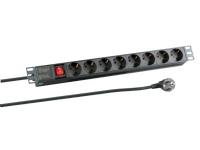 EFB Elektronik EK622DE.2, 1U, Termoplast, Sort, 8 AC stikkontakt(er), Type F, Type F