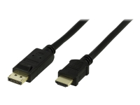 DELTACO - Adapterkabel - DisplayPort han til HDMI han - 3 m - sort