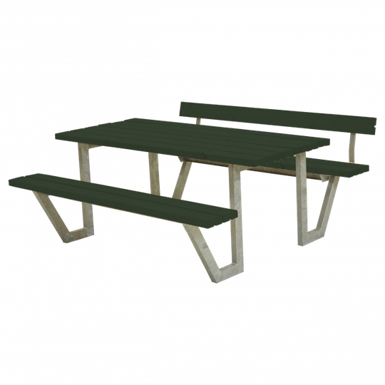 Plus Wega Bord/Bænkesæt m/1 ryglæn - 177 cm - Grøn - 187711-11