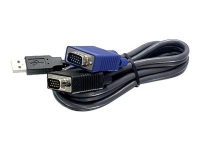 TRENDnet TK CU06 - Kabel til tastatur / video / mus (KVM) - USB, HD-15 (VGA) (han) til HD-15 (VGA) (han) - 1.8 m - sort