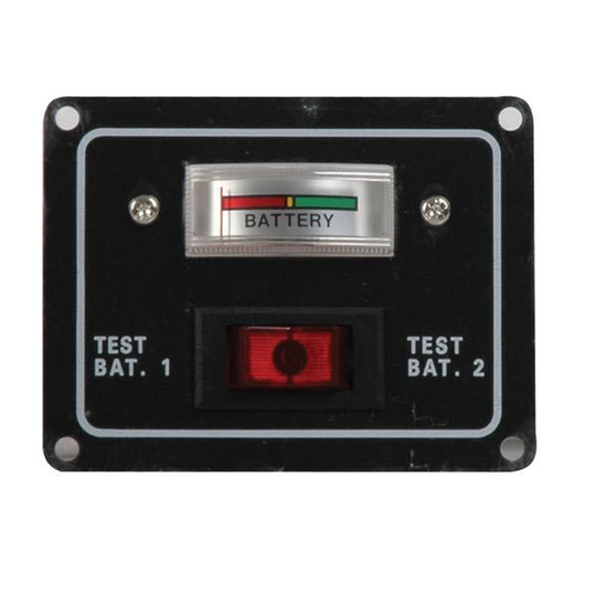 Elpanel, Testpanel til 2 stk. batterier, 82x63mm 12/24V