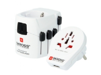 Skross PRO – World & USB, Universel, Universel, Type A, Type B, Type C (eurostik), Type E (FR), Type F, Type G (UK), Type I (AU), Type J (CH),..., Ty