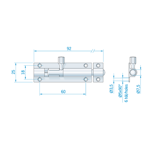 Skudrigel 75 mm pol.mess. 423184