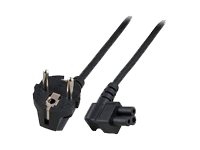 MicroConnect - Strømkabel - IEC 60320 C5 vinklet til CEE 7/7 (han) vinklet - 1.8 m - sort