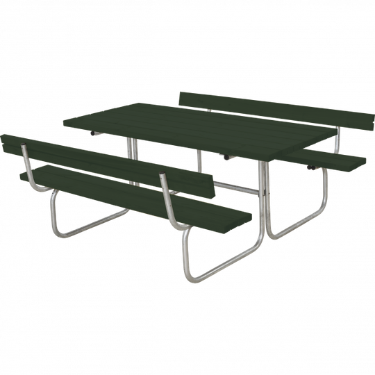 Plus Classic Bord/Bænkesæt m/2 ryglæn - 177 cm - Grøn - 185872-11