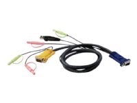 ATEN 2L-5303U - Tastatur- / mus- / video- / lydkabel - USB, HD-15 (VGA), stereo mini-jackstik (han) til stereo mini-jackstik, 15 pin SPHD (han) - 3 m