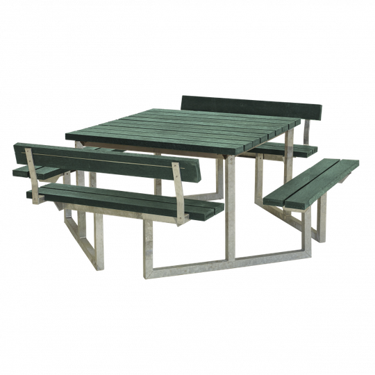 Plus Twist Bord/Bænkesæt m/2 ryglæn - 204 cm - ReTex - Grøn - 187811-31