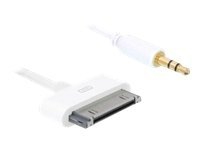 Delock - Audiokabel - Apple Doc han til stereo mini-jackstik han - 1 m - hvid - for Apple iPad/iPhone/iPod (Apple Dock)