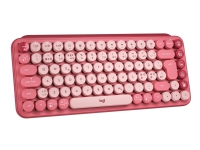 Logitech POP Keys Wireless (With Emoji Keys) - Tastatur - Trådløs - Bluetooth / Logi Bolt USB receiver - Kbd: Nordisk - Heartbraker Rose