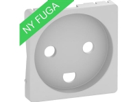 LAURITZ KNUDSEN Afdækning for FUGA stikkontakt 2-pol 1 modul med jord med LED, lysegrå.