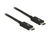 Delock - Thunderbolt kabel - USB-C (han) til USB-C (han) - USB 3.1 Gen 2 / Thunderbolt 3 / DisplayPort 1.2a - 20 V - 5 A - 1 m - 4K support - sort