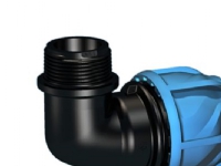 Vinkel 90° 25mm x 3/4 nippel - iJOINT PN16. PP-NBR