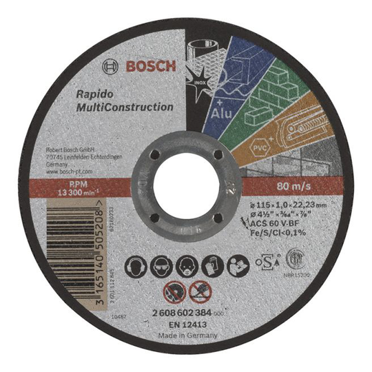 Bosch Skæreskive 115x1,0x22.23mm Multiconstr - 2608602384