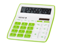 Genie 840 G, Desktop, Skærm, 10 cifre, Display vipning, Batteri/Solar, Grøn, Hvid