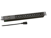 EFB Elektronik EK631CC.1, 1U, Aluminium, Termoplast, Sort, 12 AC stikkontakt(er), C13 forbinder, C14 forbinder
