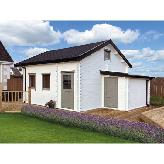 Lancaster Inkl. fundamentsbjælker og gulv Bjælkehytte - 44 mm - 407182N - 25,97 m²