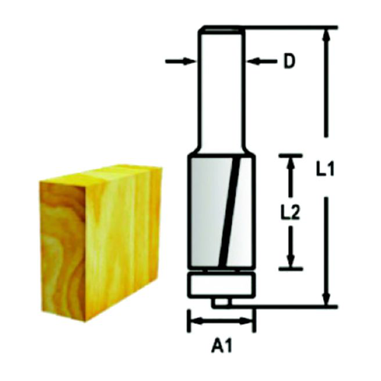Makita Kantfræser 12,7mm 2-skærs - D-47709