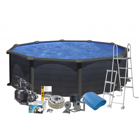 Swim & Fun Pool Basic 120 Ø460 cm Sort Graphite - 2717