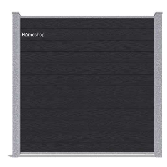 Wimex Shield Komposit hegn - Black-Wood A-profil Startsæt H 180 cm B 197 cm