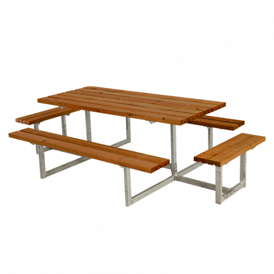 Plus Basic Bord/Bænkesæt m/2 påbygninger - 260 cm - Teak - 185813-17