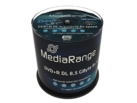 MediaRange - 100 x DVD+R DL - 8.5 GB 8x - printbar overflade for ink jet - spindle