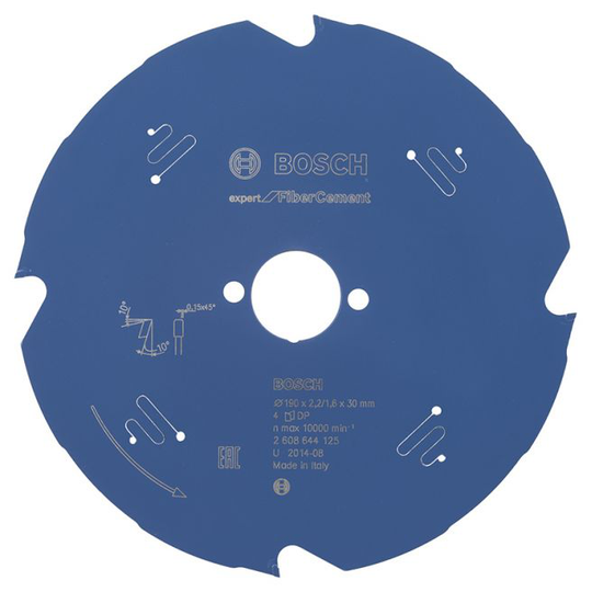 Bosch Rundsavsklinge 190x30x2.2mm 4t Exp Fiber Ceme - 2608644125