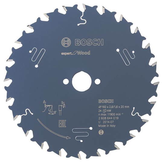 Bosch Rundsavsklinge 160x20x2.6mm 24t Exp Wood - 2608644019