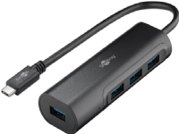 Goobay USB-C™ Hub für den gleichzeitigen Anschluss von vier USB USB 3.0 A Buchsen [USB-C™-Stecker, 4 x USB A Buchse]
