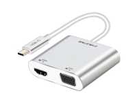 Multiadapter Cabletime USB-C til HDMI-VGA 4K