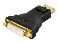 DELTACO DP-DVI-K - Videoadapter - DisplayPort (han) til DVI-I (hun) - 1080p support