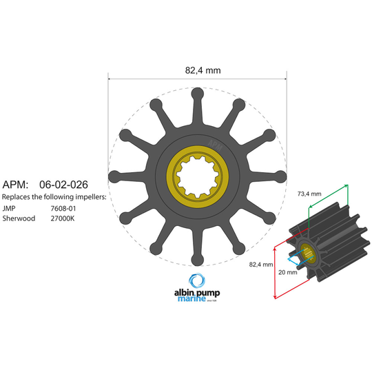 Premium impeller pn 06-02-026