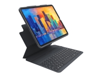ZAGG Pro Keys - Tastatur og folio-kasse - bagbelyst - Bluetooth - Nordisk - brunsort tastatur, brunsort etui - for Apple 12.9-inch iPad Pro (3. gener