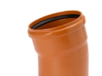 PVC-bøjning 15°, 200mm - glat kloak, Uponor