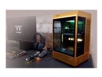 Thermaltake The Tower 100 - MT - mini ITX - sidepanel med vindue (hærdet glas) - ingen strømforsyning (PS/2) - metalgul - USB/Lyd