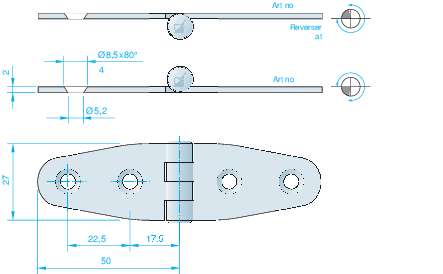 Hængsel 100x30mm rfr. 442720