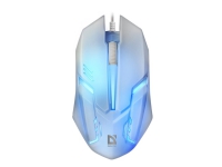Defender Cyber MB-560L - Mus - ergonomisk - højre- og venstrehåndet - optisk - 2 knapper - kabling - USB - hvid