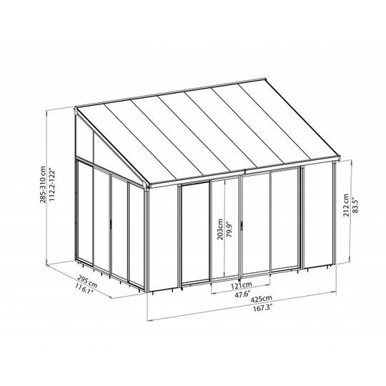 Palram - Canopia Sanremo Udestue 3x4,25 M Hvid, Komplet