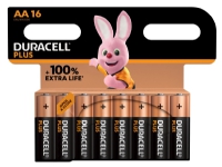 Duracell Plus 100, Engangsbatteri, AA, Alkaline, 1,5 V, 16 stk, Flerfarvet