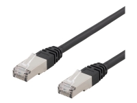 DELTACO - Patchkabel - RJ-45 (han) til RJ-45 (han) - 5 m - SFTP - CAT 6 - formet, indendørs/udendørs - sort