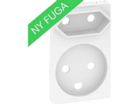 LAURITZ KNUDSEN Afdækning for FUGA kombineret klasse 1 & klasse 2 stikkontakt 1,5 modul, hvid.