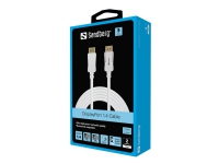 Sandberg - DisplayPort kabel - DisplayPort (han) til DisplayPort (han) - DisplayPort 1.4 - 2 m - 8K support - hvid