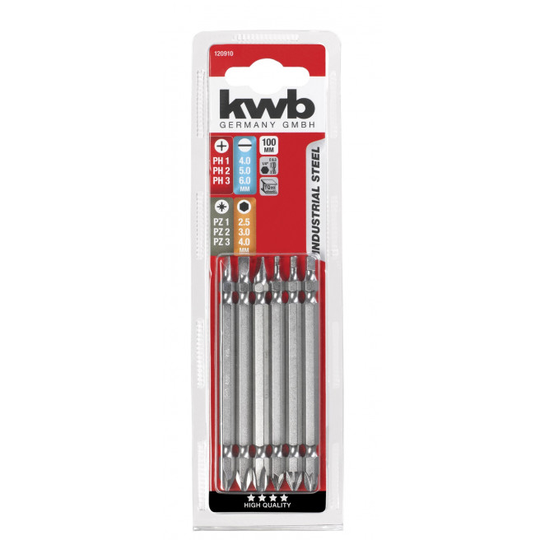 KWB Dobbeltbitssæt 100 mm 6 stk.