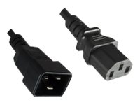 MicroConnect - Forlængerkabel til strøm - IEC 60320 C20 til IEC 60320 C13 - 1 m - sort