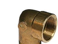 Vinkel messing 90° muffe/nippel 1