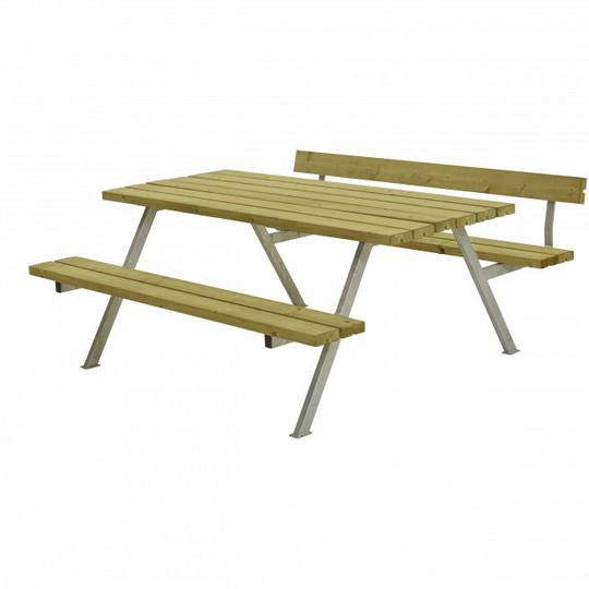 Plus Alpha Bord/Bænkesæt m/1 ryglæn 177 cm - Trykimprægneret