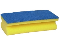Skuresvamp m/blå skureside 15x7x4,5cm - (10 stk. x 10 )
