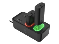 DELTACO GAMING GAM-123 - Batterioplader + batteri 2 x - 600 mAh - 700 mA - 2 output-stikforbindelser - sort - for Microsoft Xbox Wireless Controller