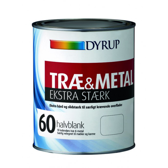 Dyrup Træ&metal Ekstra Stærk Halvblank Hvid - 1lt
