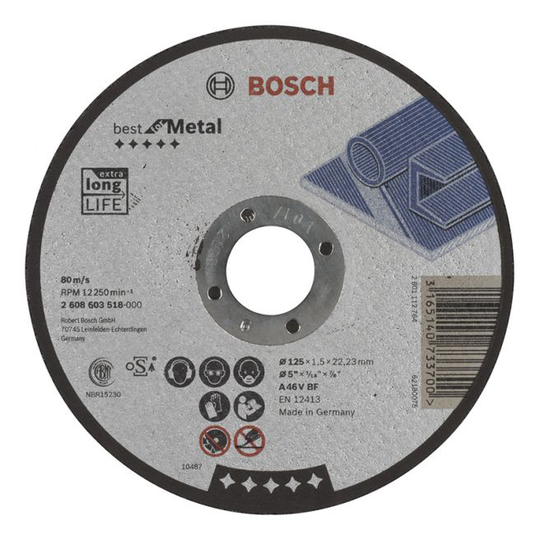Bosch Skæreskive A46v B M 125x1,5mm Lige - 2608603518