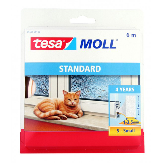 Tesa Tætningsliste - Hvid 9x6mm